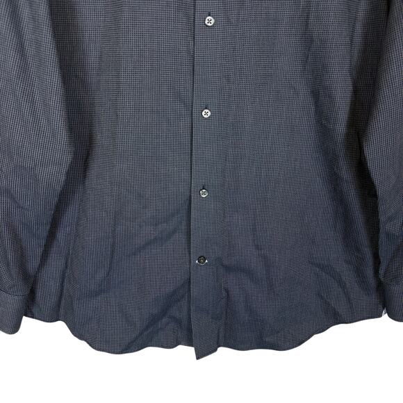 Banana Republic Shirt Men L Blue Small Dot Grant Fit Long Sleeve Button-Up - Picture 4 of 11